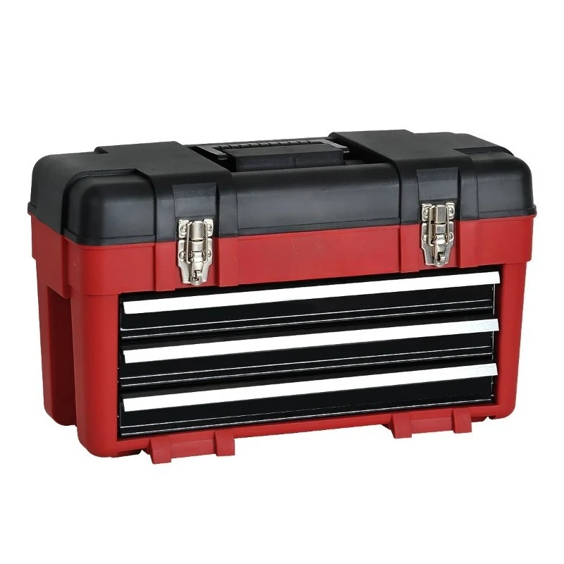 Grande caixa de armazenamento de metal tipo gaveta plana, caixa de ferramentas, caixa de armazenamento de grande capacidade