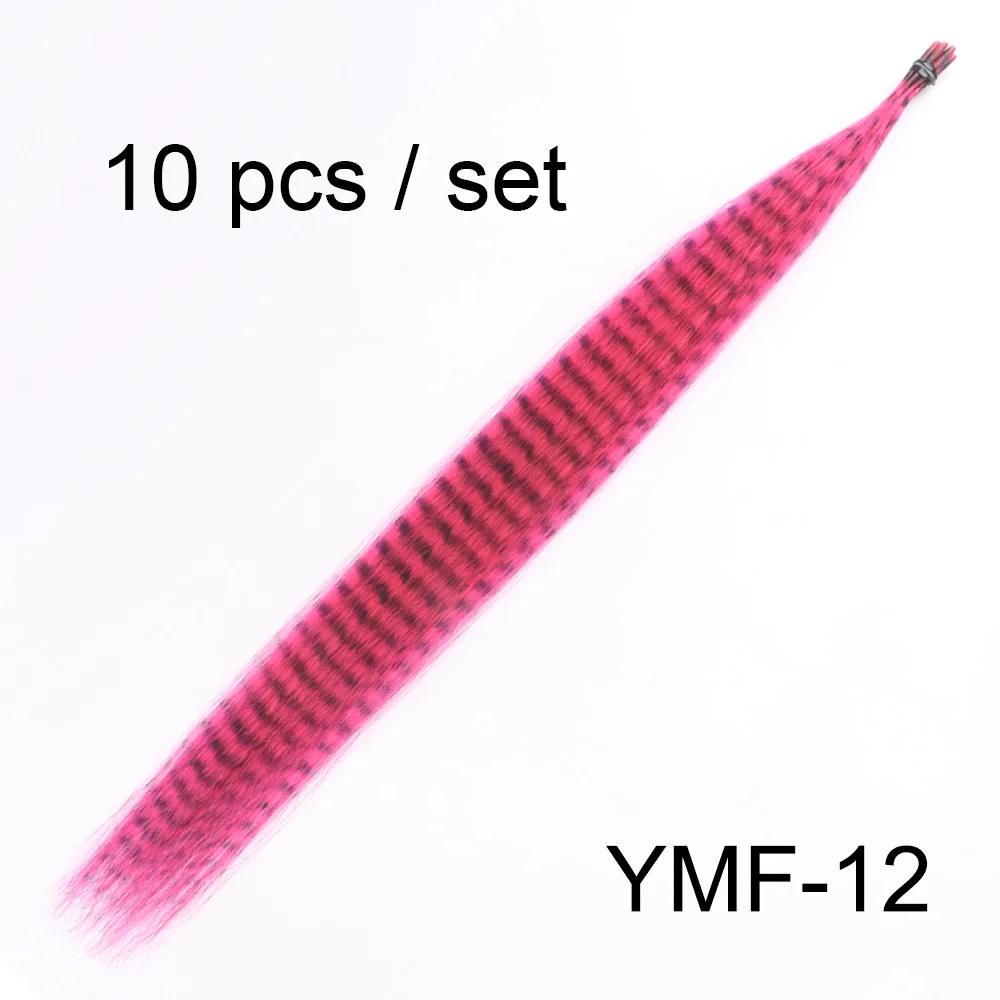 Colored Strands for Hair Feather Extension, 10 Pieces