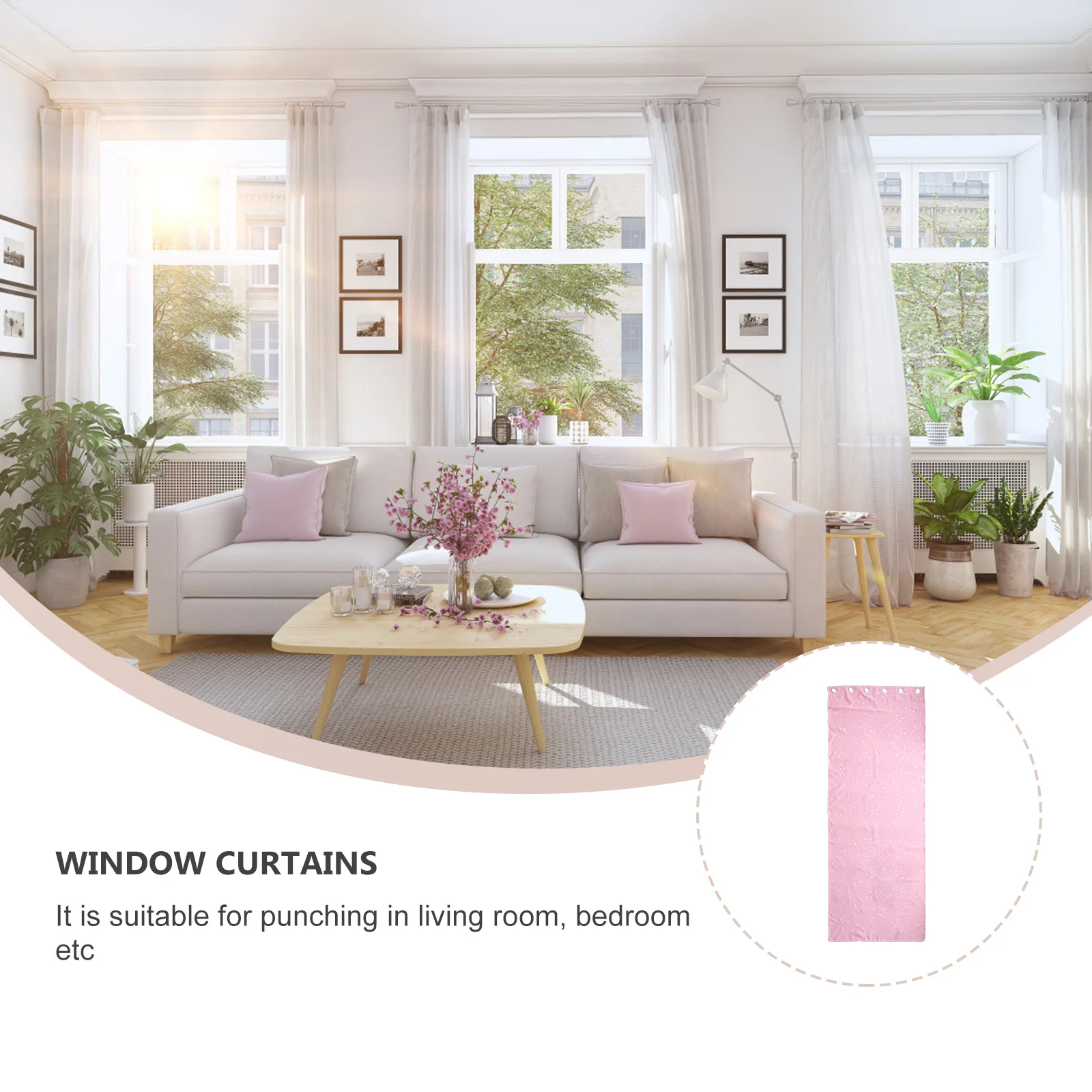 

Simple Fashion Silver Stars Moon Heat Insulation Blackout Curtain 100x250cm Pink Thermal Insulated Light Blocking