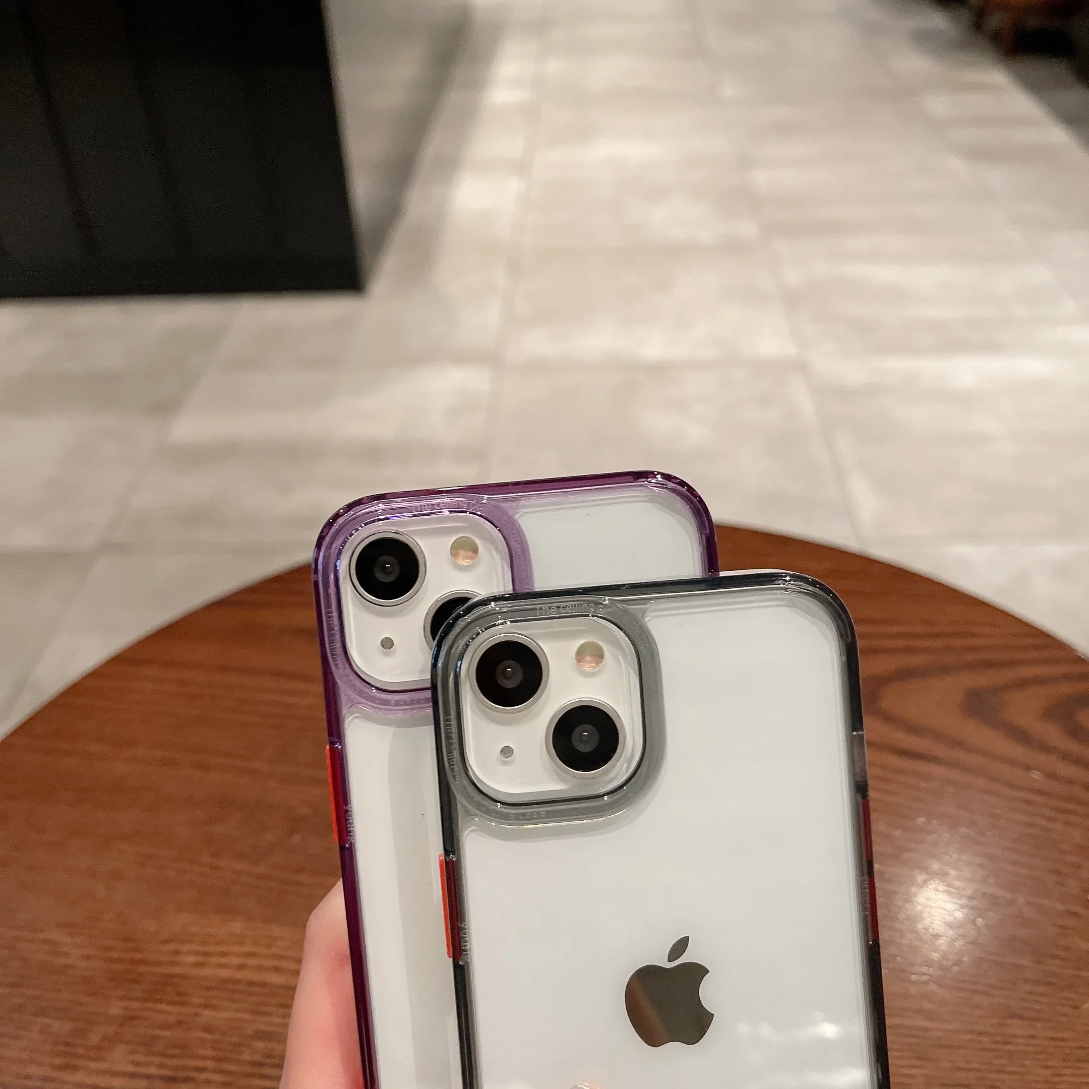 Phone Case for iPhone 15 14 13 Pro Max Plus Cases Soft Bumper Shockproof Clear Transparent Purple Hard Back Cover