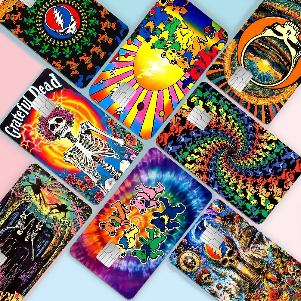 Band G-Grateful Dead Cartoon Credit Card Skin Stickers for Bank Card Bus Metro Card Sticker Waterproof Women Gift