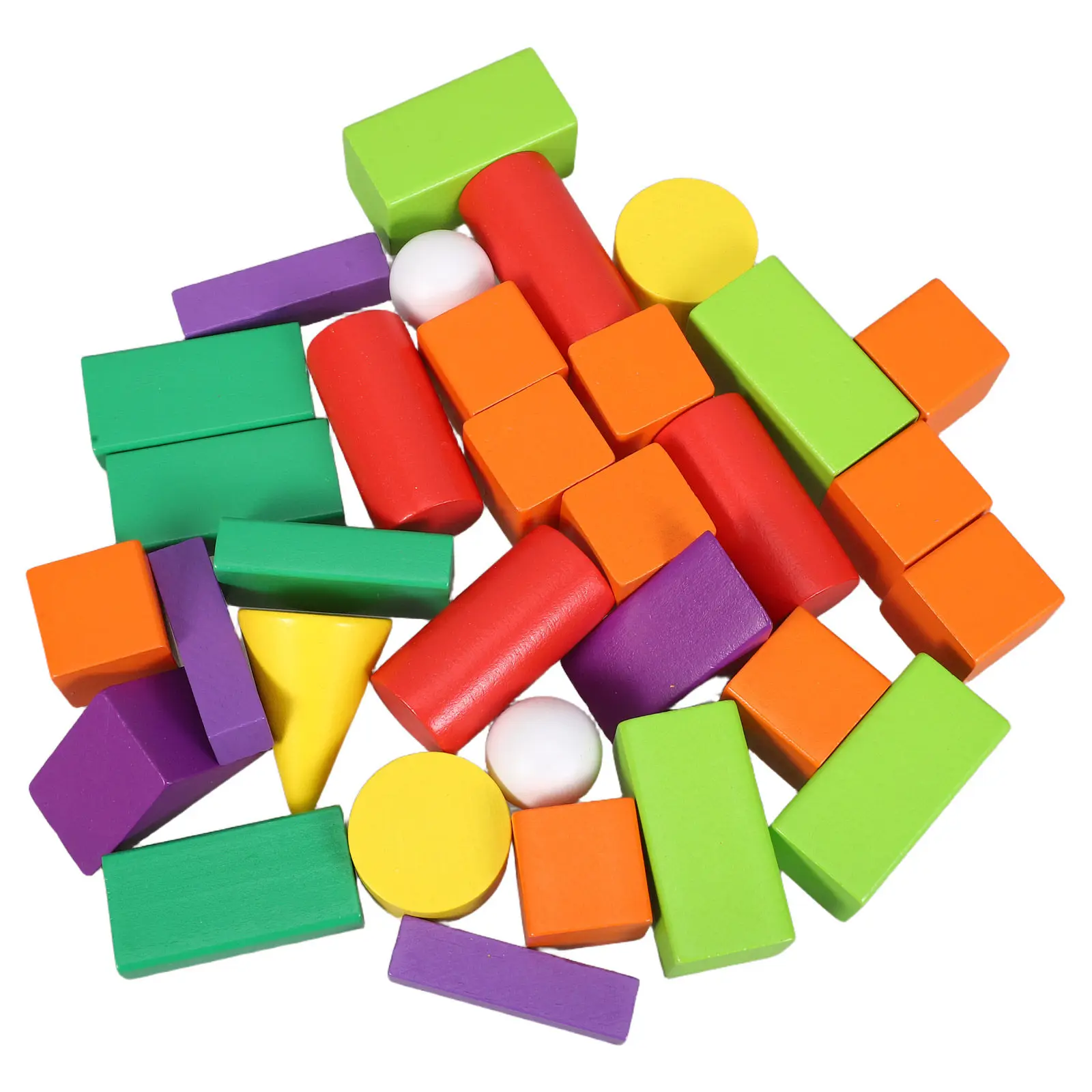

Набор из 32 разноцветных деревянных геометрических блоков для раннего развития, строительные деревянные кубики для малышей и дошкольников (STEM)