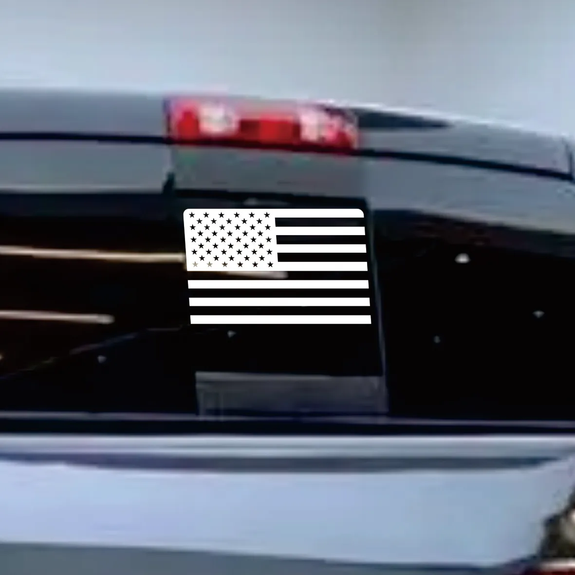 2009 - 2021 Back Middle Window American Flag Decal Sticker Matt Black for Dodge Pickup Ram 3500 Ram 2500 Ram 1500