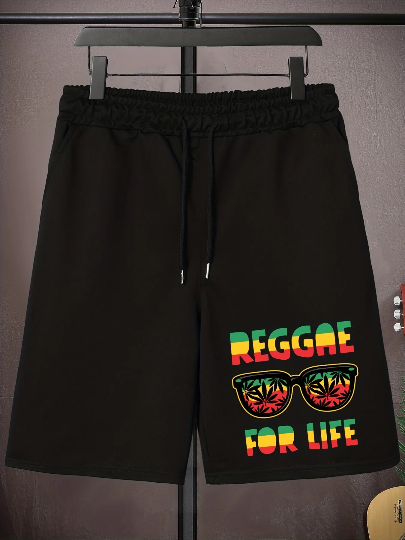 

Шорты мужские летние для активного отдыха с принтом «Reggae for Life», повседневные, эластичные, на шнурке