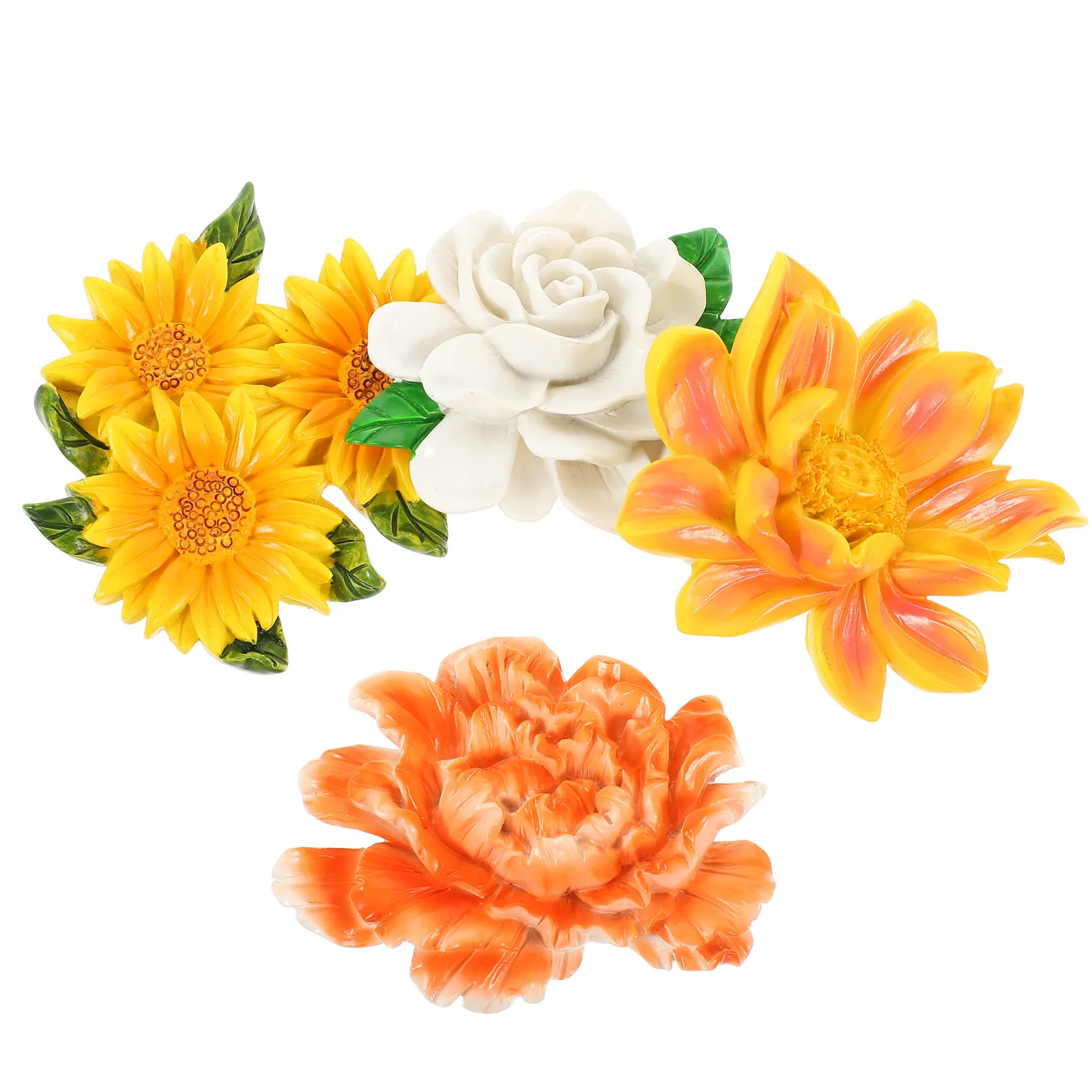 

4 Pcs Flower Magnetic Stickers Fridge Magnets Refrigerator Decors Simulation Decorative Kitchen Accessories Metal Surface