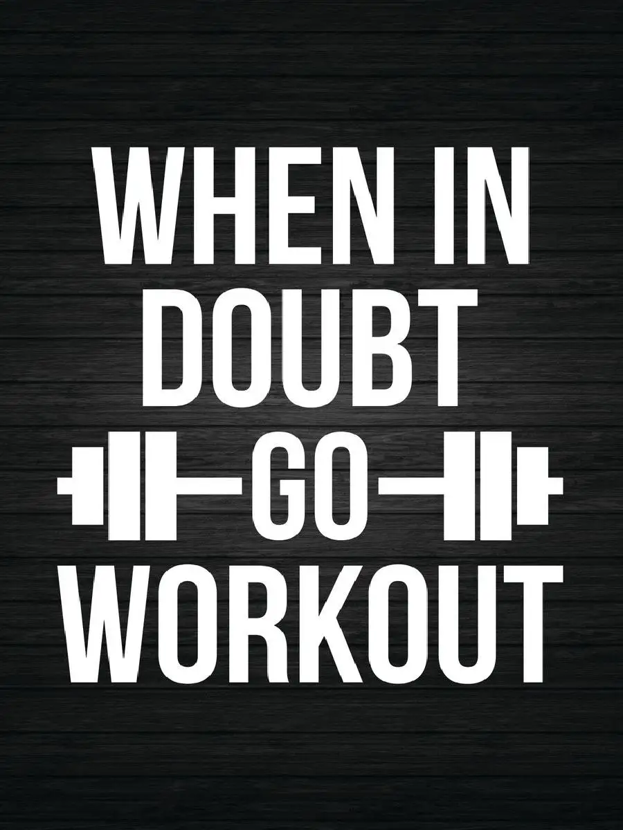 When In Doubt Go Workout Poster  Mancave Collection Stylish Prints for Home Gym Wall Decor Interior Design Artwork