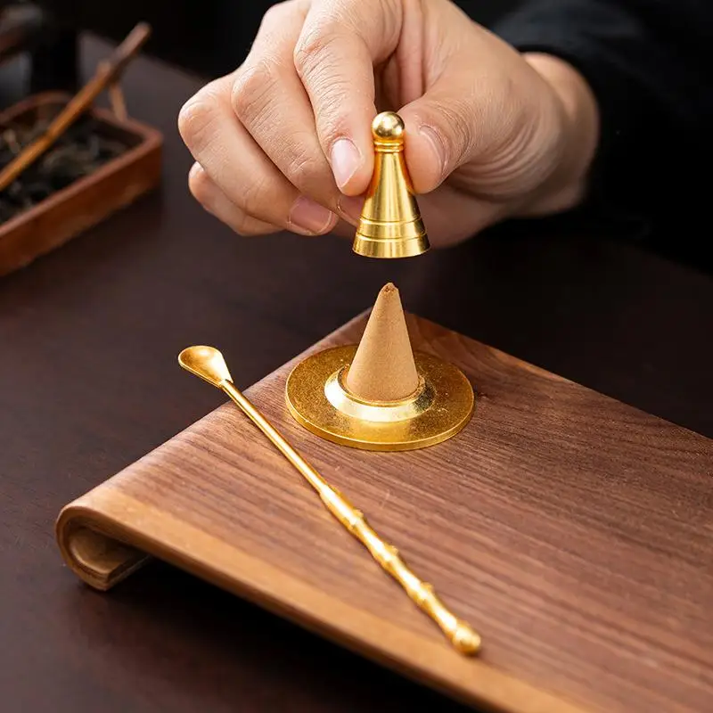Pure Copper Incense Burner Chinese Ancient Style DIY Incense Cones Retro Brass Censer Incense Tools Moulds·