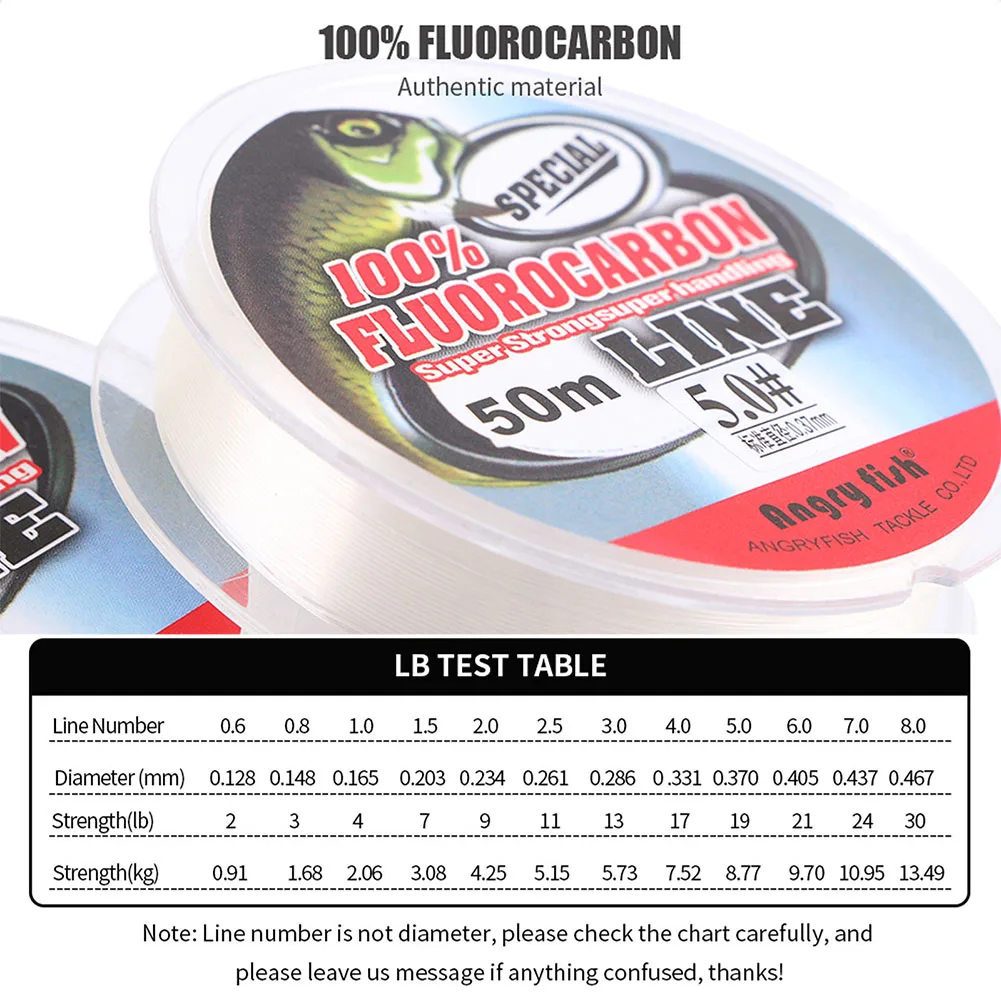 

2-30lb Fluorocarbon Fishing Line Invisible Abrasion-resistant Underwater Fast Sinking Ultralow Stretch Fishing Wire