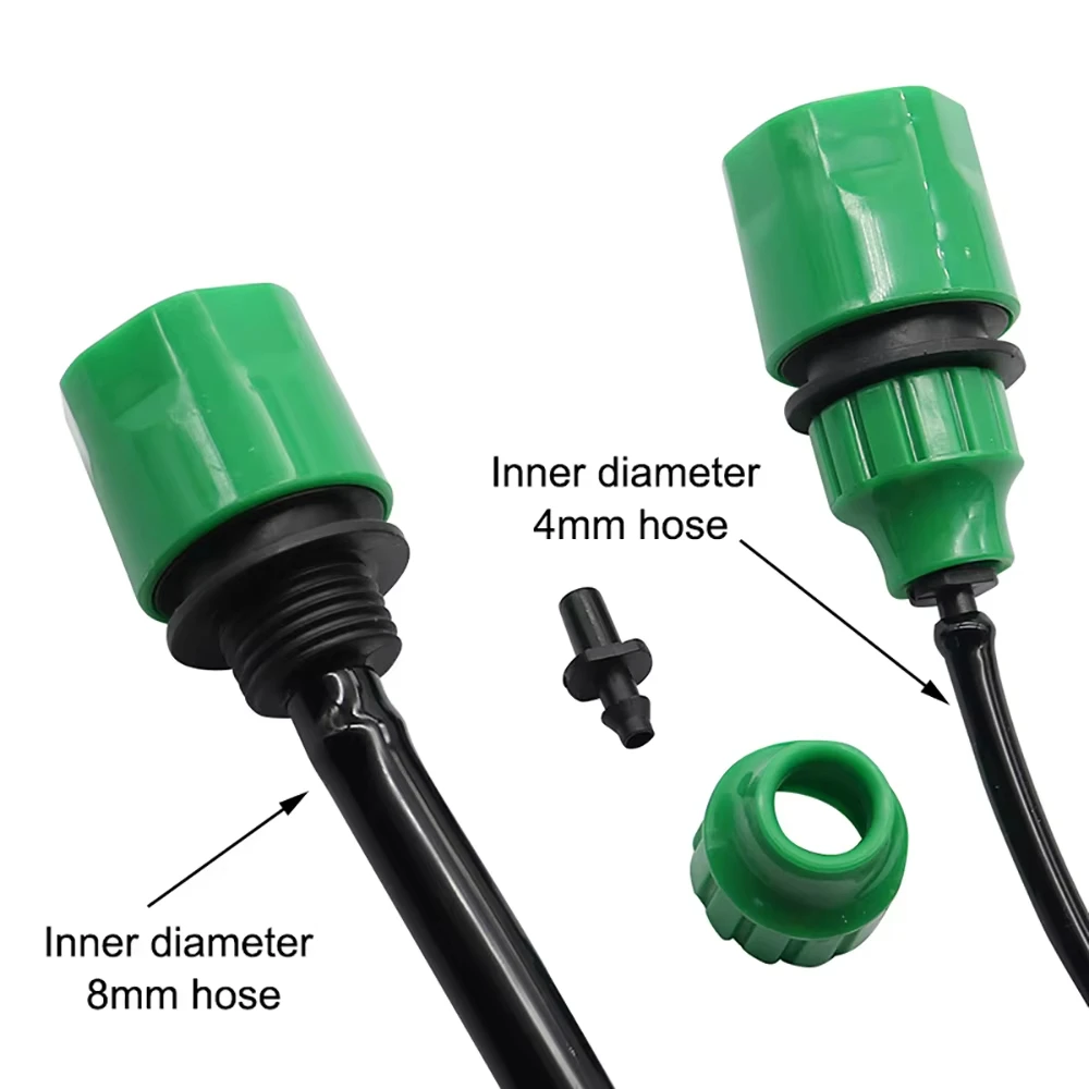 20262Pcs Quick Coupling Adapter with 1/4 (ID 4mm) or 3/8'' (8mm) Barbed Connector for Irrigation Garden Watering Gardening Tools