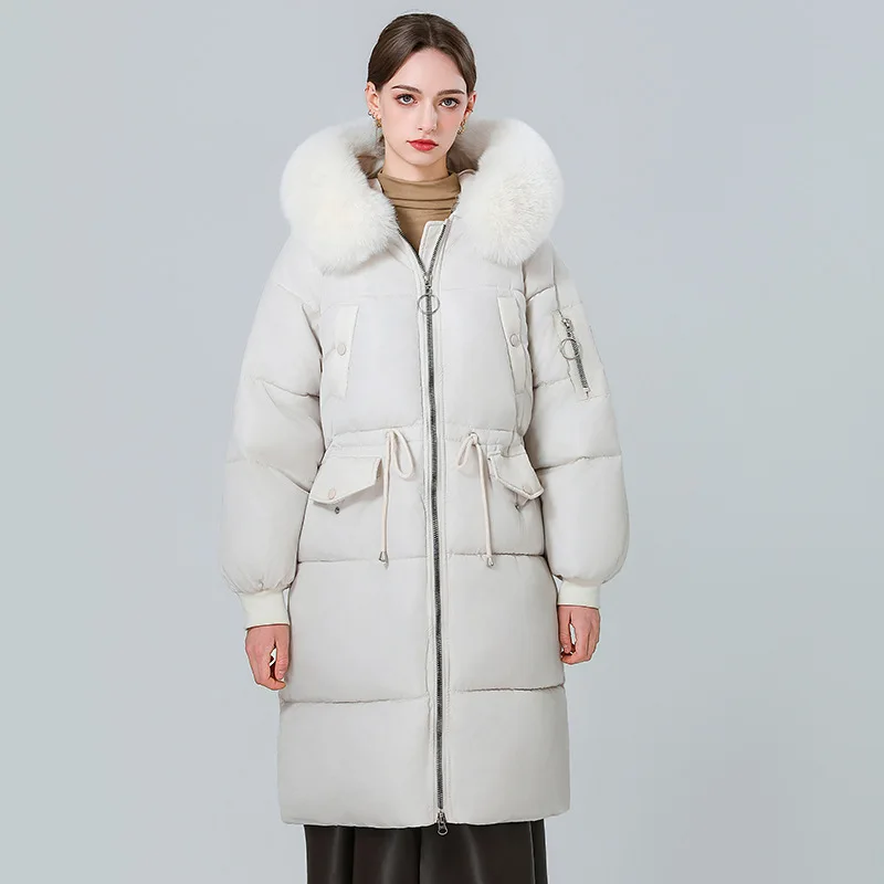 Women's Winter Jacket Hooded Long Faux Fur Collar Thick Warm Loose Plus Size Padded Coats Trendy Fashion Classic Soft New Parkas