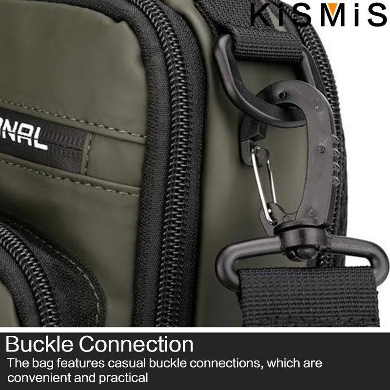 KISMIS Herren Multifunktions-Umhängetasche, Schultertuch, Brusttaschen, Umhängetasche, lässig, für Herren, USB-Ladehandtasche – Detail 6