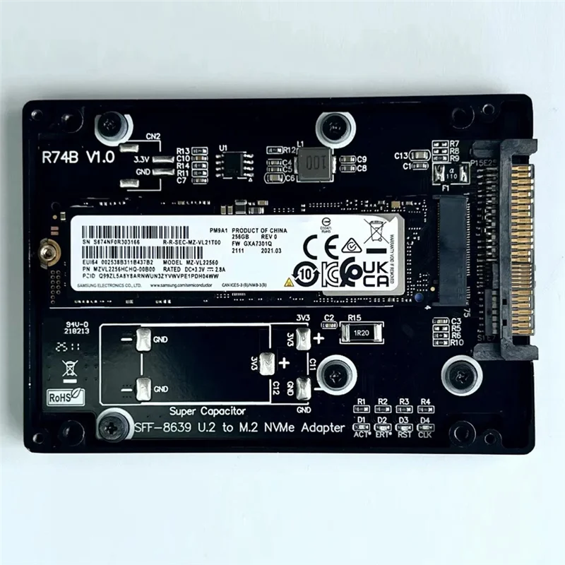 

AT93-M. 2 Nvme R74B Pcie 4.0 To U. 2 SSD SFF8639 Adapter Hard Drive Box 2230/2242/2260/2280 SSD DDR4 M2 X4 128Gbps GEN3 GEN4