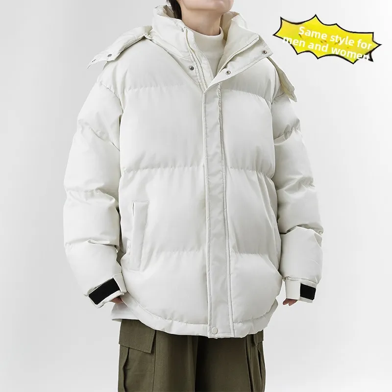 2025 Premium Hooded Cotton Puffer Jacket Windproof Outdoor Unisex Thickened Oversized Winter Parka