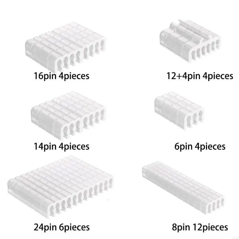 PVC Wire Combs Wire Guide For 1.8-2.5mm Sleeved Lines Computer Line Manager 34pcs