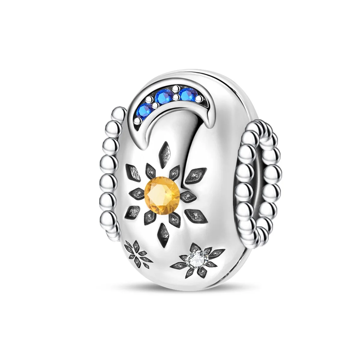 Charms Sun Moon Blue Yellow Beads Fit Charms 925 Silver Bracelets for Women Celestial Blessings Jewelry Making Diy