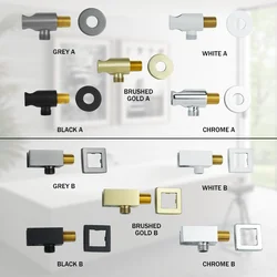 Black Shower Holder Hand Shower Bracket Brass Round Square with Outlet Connector Fixed Shower Base Bathroom Shower Accessories