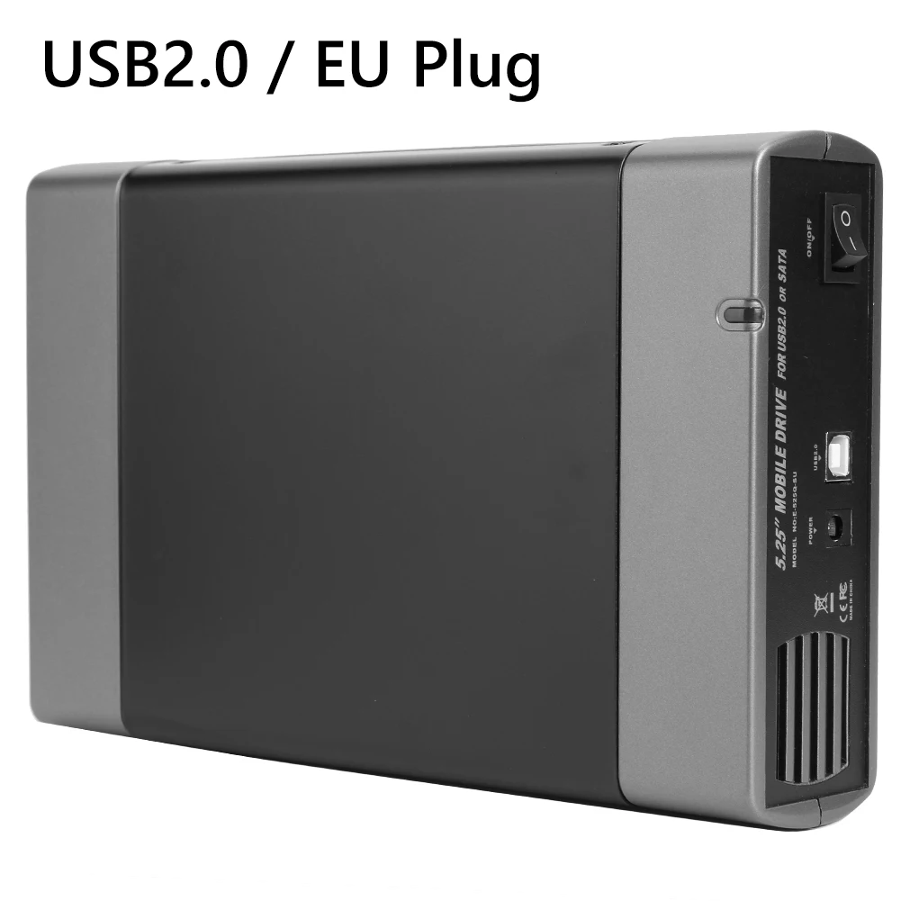 5.25inch Optical Drive Enclosure USB3.0/2.0 To SATA 8TB External Hard Drive Enclosure 16 Speed Recording HDD SSD Enclosure Case
