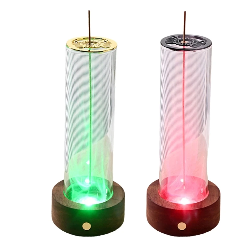 Y1UB Colorful Modern Incenses Holder for Stick with Removable Glass Ashes Catcher for Home Decoration and Meditations