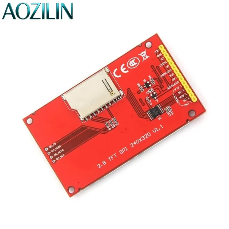 AOZILIN ILI9341 2.8 Inch TFT LCD Touch Screen 240 * 320 SPI Display Module With PCB 5V 3.3V For STM32