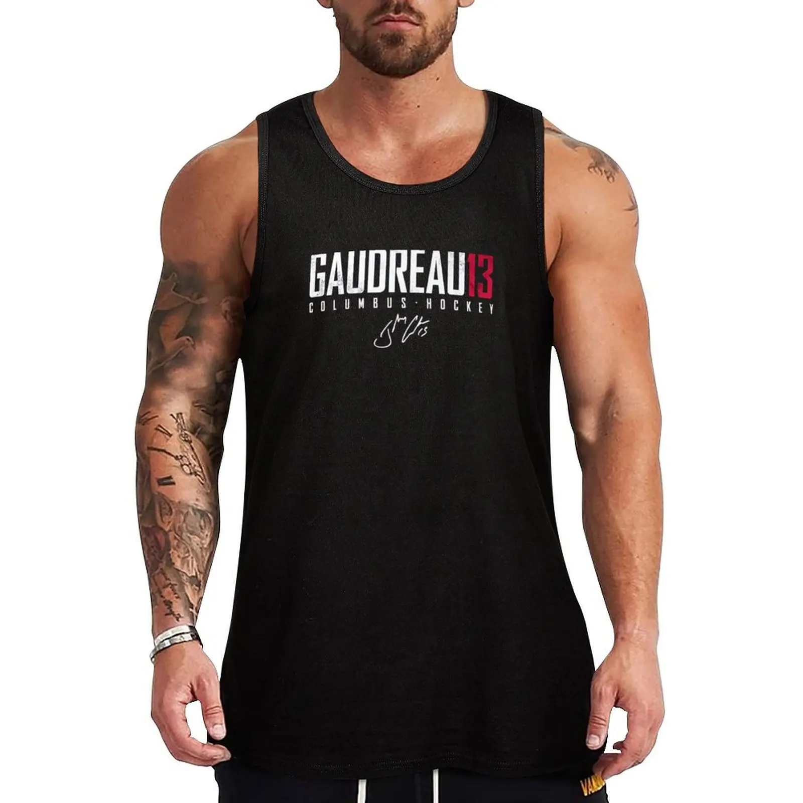 Johnny Gaudreau 13 Tank Top Simple Casual Tank Top Basic Lightweight Undershirt