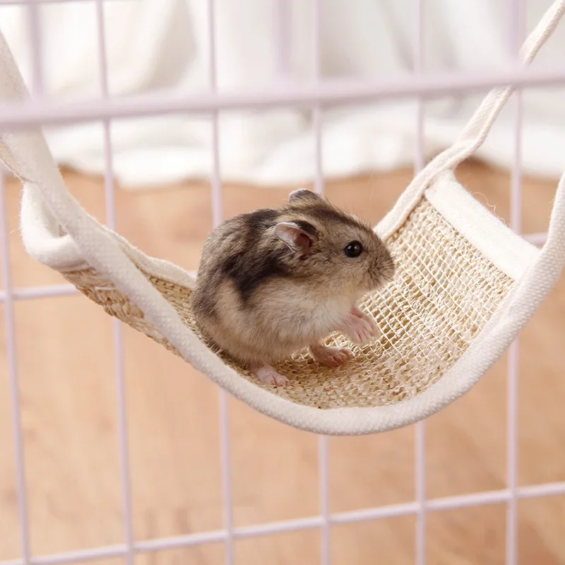 Hamster Hammock Squirrel Hedgehog Cage Accessories Guinea Pig Cool Mat Nature Material Nest Bed Small Animal Toys