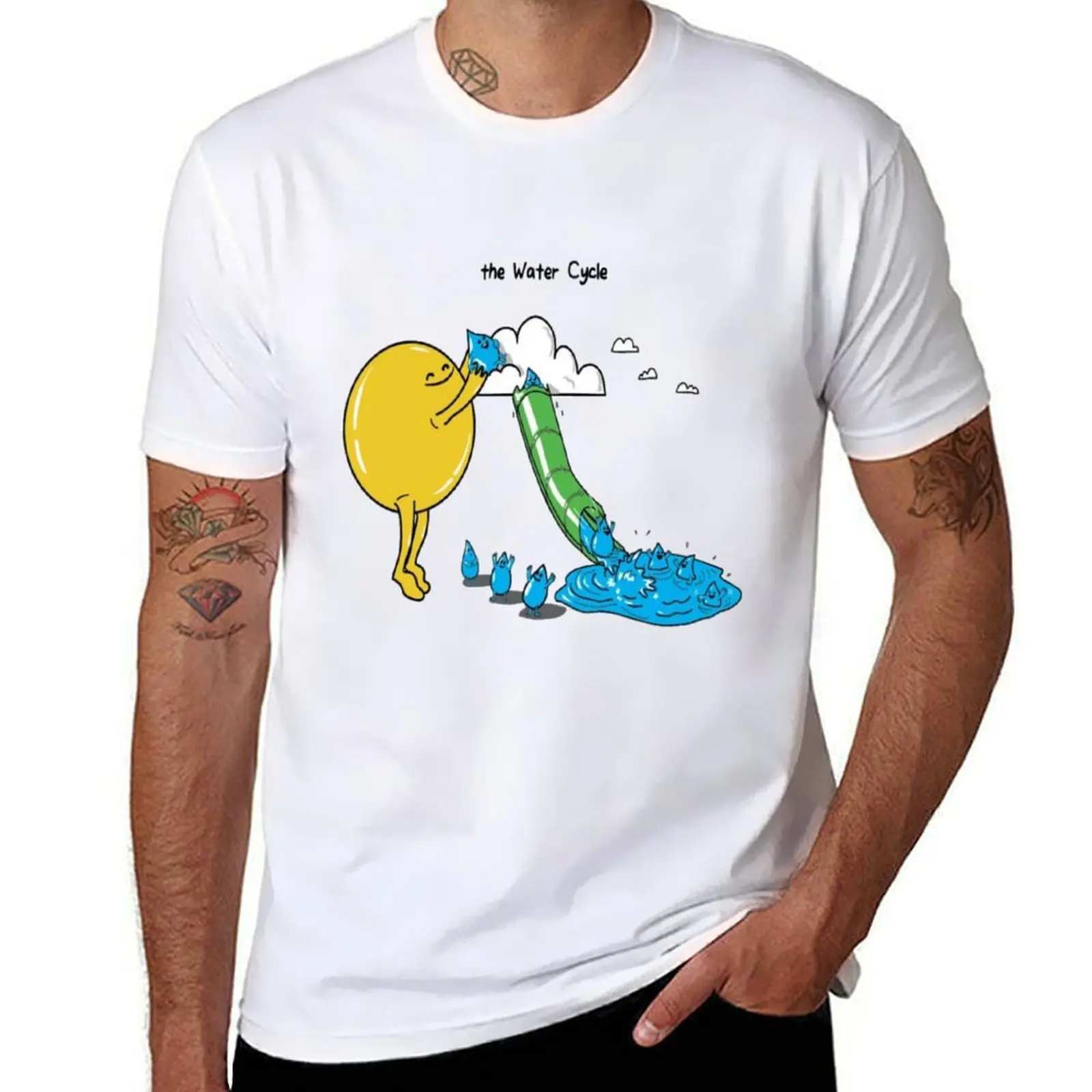 

Cute Water Cycle T-Shirt man t shirt summer t shirt men 100% cotton luxury brand T-Shirt