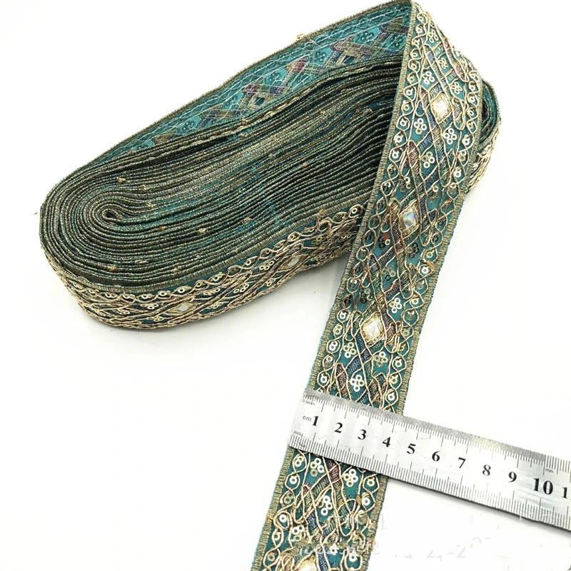 1 Yards Ethnic Style Retro Embroidery Flower Ribbon Garment DIY Ribbon Lace Accessories