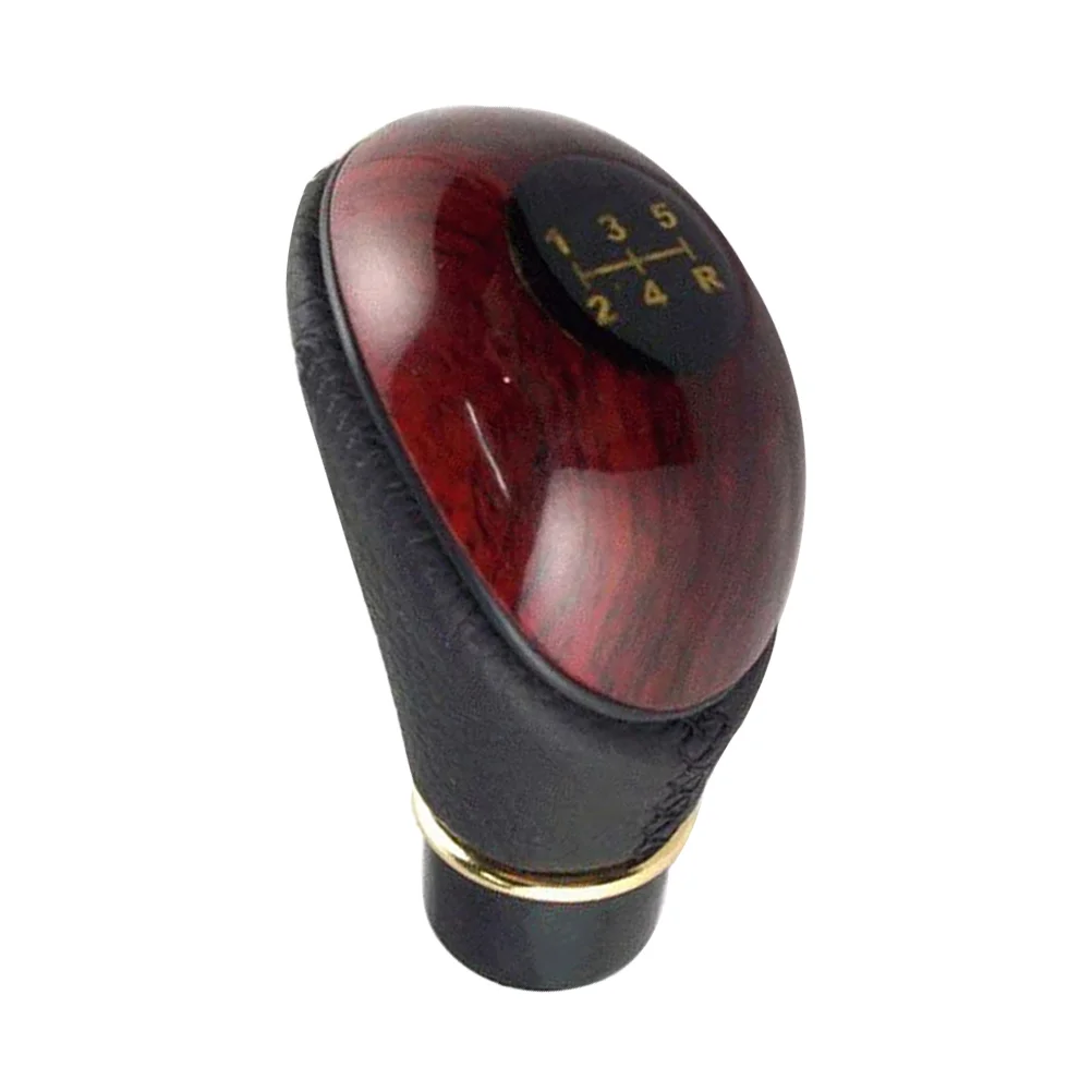 Universal Knob Artificial Peach Wooden 5 Car Manual Knob Shifter Lever Stick Adapter for (Random Color)