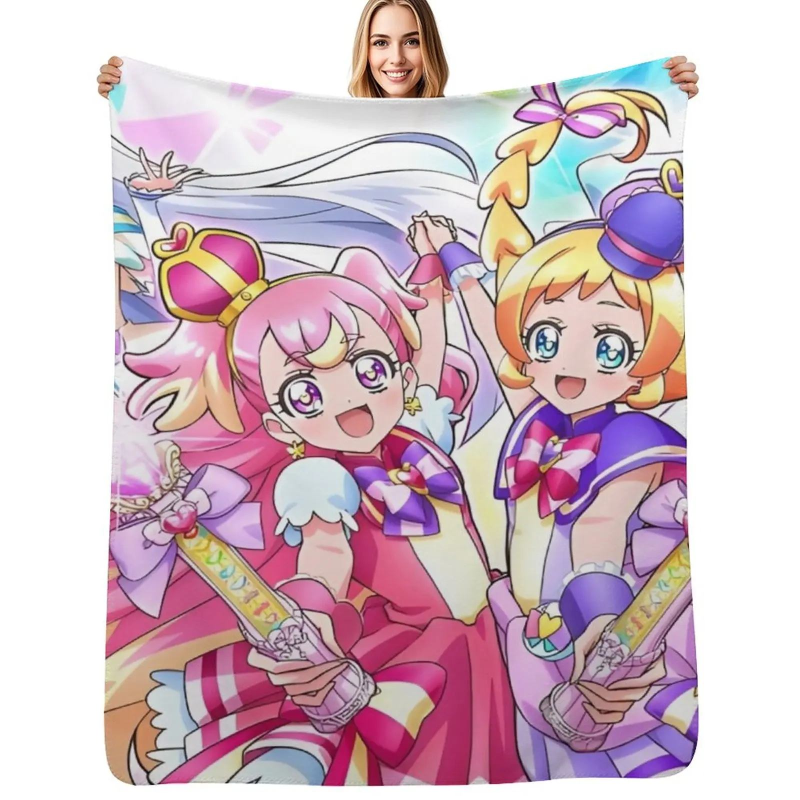 

Wonderful Precure - All Characters Throw Blanket Air Conditioner Soft Blanket for Office Home