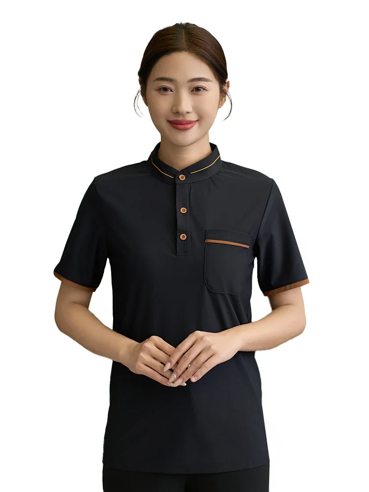 夏の女性のジャケット西洋レストランケータリング服ホテル男性制服カフェショップ女性ウェイター作業服通気性シャツ