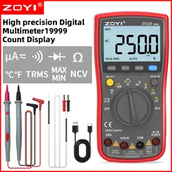 ZOYI ZT219 Digital Multimeter 19999 Counts True RMS 4.5 Digit High Precision Auto Range NCV Transistor Capacitor Electrician