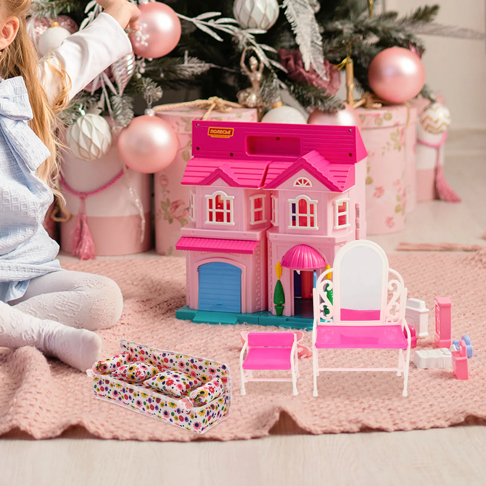 

Набор из 1 предмета: Премиальный миниатюрный туалетный столик, реалистичная современная микро-мебель для кукольного домика, декор для гостиной, оформление сцены