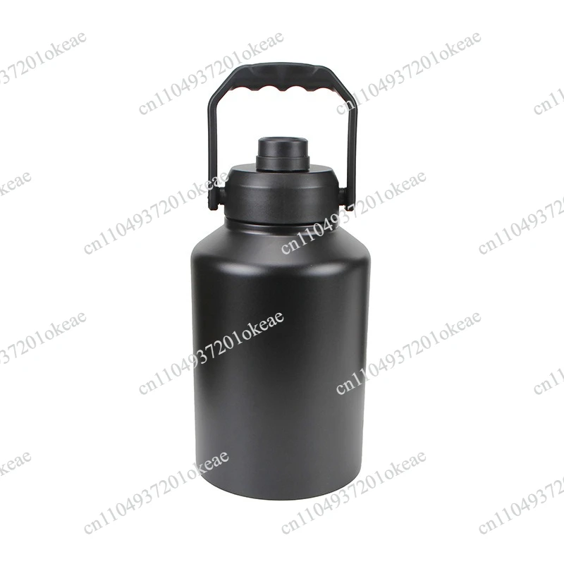 Outdoor camping large capacity ice bucket 304 stainless steel double layer thermos cup portable