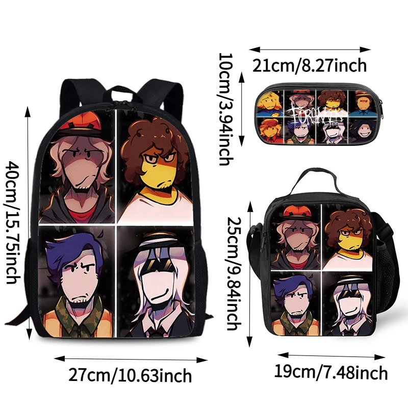 3pcs Set Forsaken Gubby Backpack For Students Book Bag Luch Bag Pencial Case Forsaken Gubby Shoulder Bag Kids Christmats Gifts