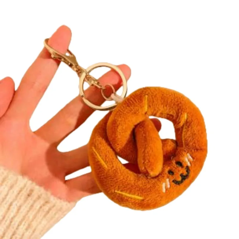 Cartoon Croissant Anhänger Schlüsselanhänger süße Mädchen Tasche Puppe Plüschtier Schlüsselanhänger Plüschtier Baby Puppe Geschenk