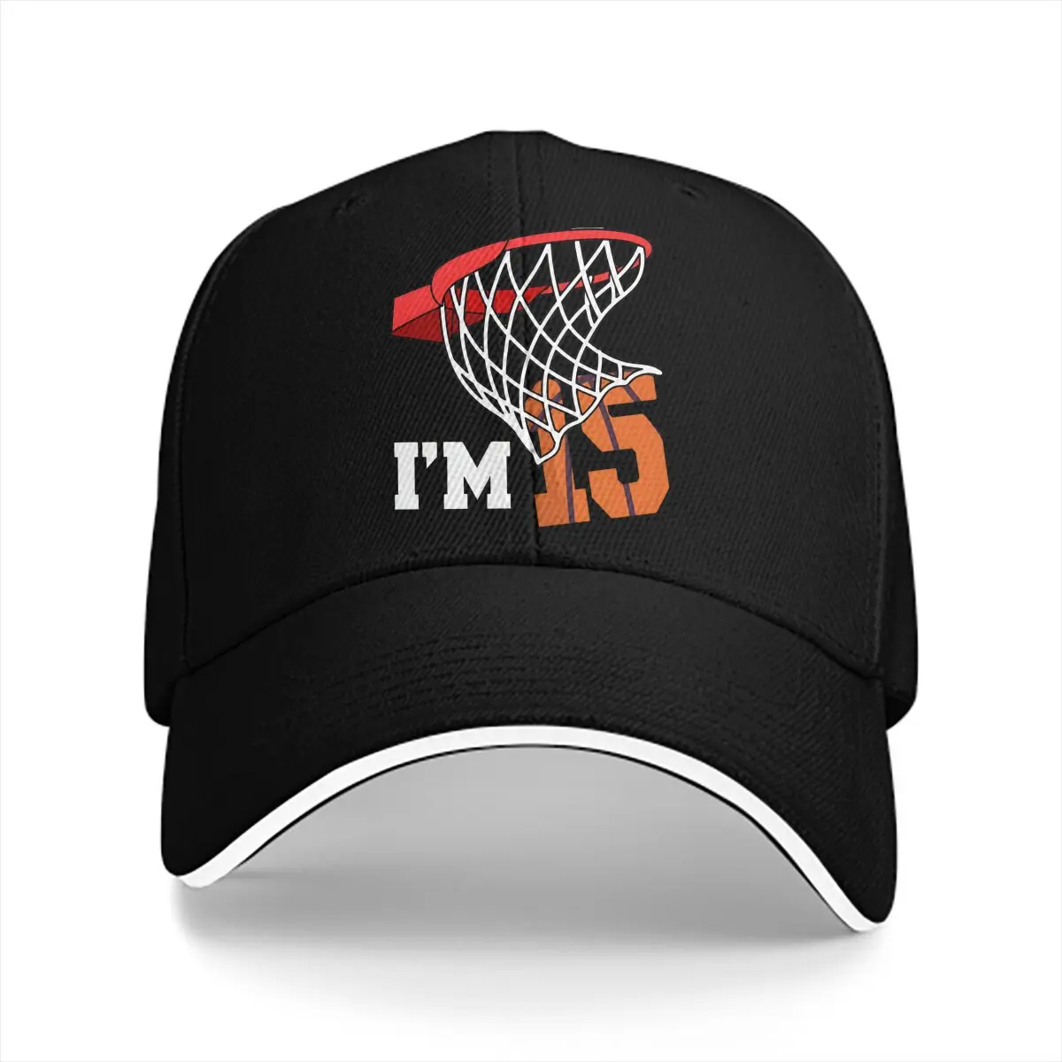 I'm 15 Basketball 15Th Birthday Solid Color Baseball Caps Peaked Cap Basketball Sports Sun Shade Hats Men Women