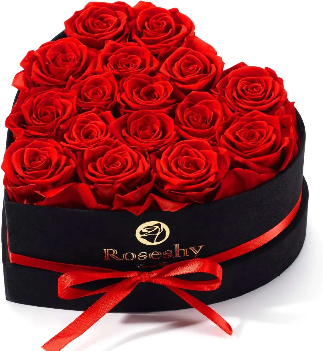 

16pcs Preserved Red Roses in Heart Box, Perfect Gift for Valentine's Day, Women, and Moms