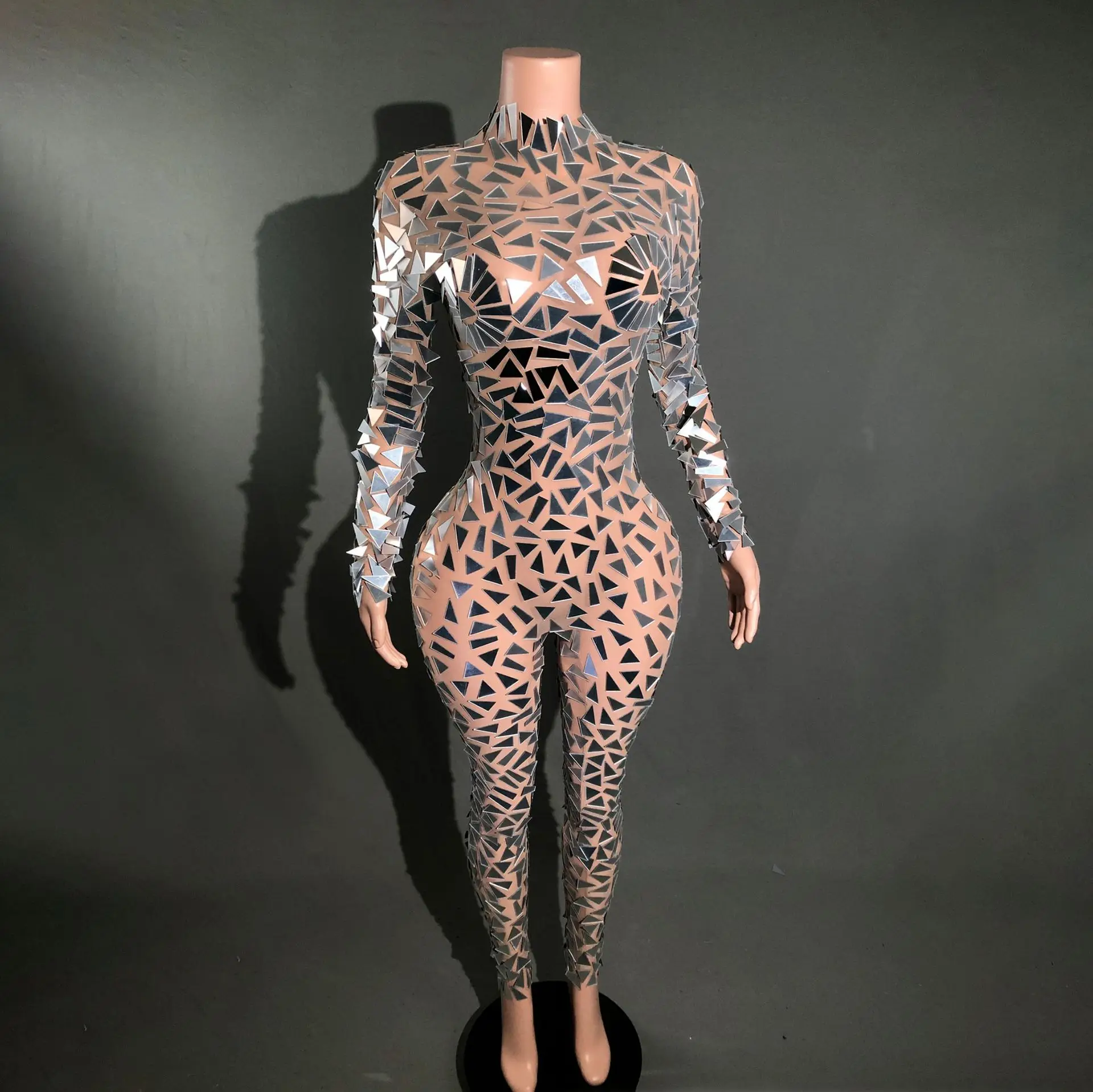 

Sexy Big Sequin High-waisted Jumpsuit Hostess Stage Performance Suit Stretch Slim Banquet Costume Party Wear Dress For The Women