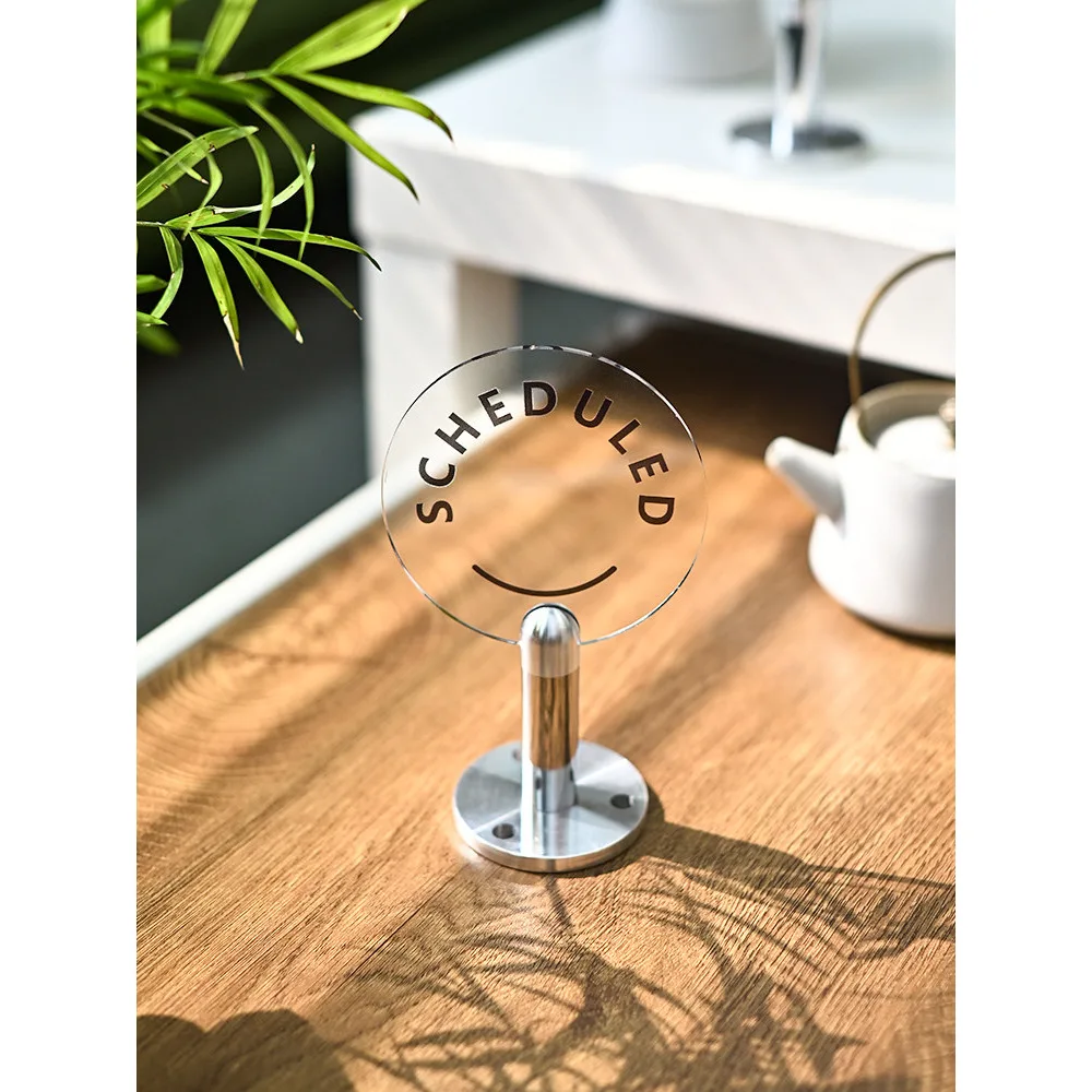 Papan Akrilik - Papan Display Vertikal Bulat untuk Meja Kafe, Meja Resepsionis Hotel & Meja Makan