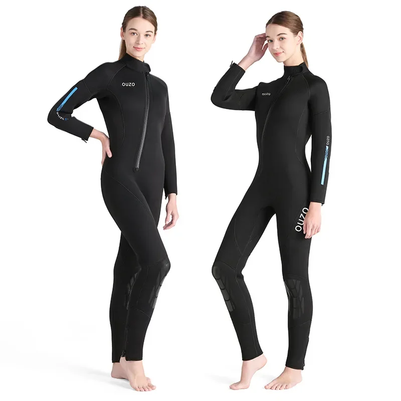 

5mm Diving Surfing Suit Long Sleeved Pants One-piece Diving Suit For Women Thick And Warm Winter Swimming And Snorkeling