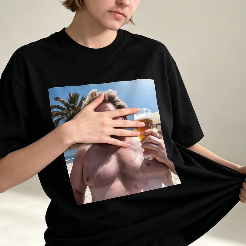 Poster Delicious Beer on Madeira Graphic T-Shirt Men Women Clothing Fashion Vintage Short Sleeve T-shirts Streetwear Y2k Top