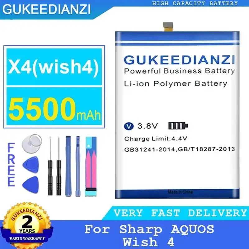 

Mobile Phone Battery 5500mAh Long-Lasting For Sharp Aquos Wish 4 X4 wish4 Lightweight