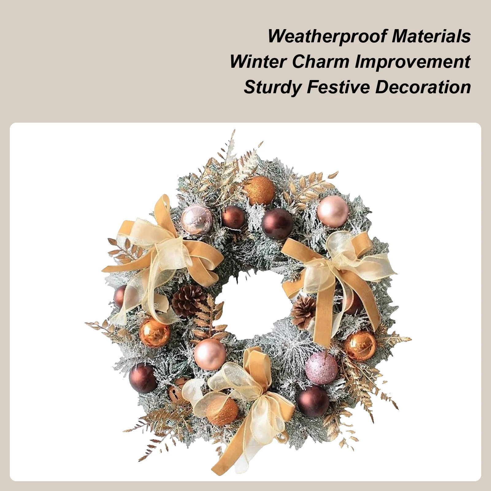 

Рождественский венок на открытом воздухе с шариками Бант из сосновой шишки Праздничные украшения Рождественские украшения Венок для входа на крыльце на открытом воздухе