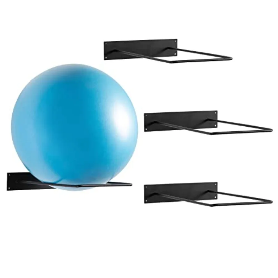 

Yoga Ball Storage Wall Mount, Black Metal Pipe Racks for Exercise Ball Holder, Ball Storage for Home Gym or Studio