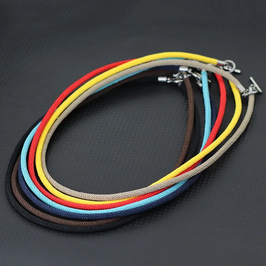 Simple Grade A Milan Rope Necklace Unisex  Stainless Steel OT Buckle Multicolor 46/60cm Luck Cord Collar Couple Leisure Jewelry