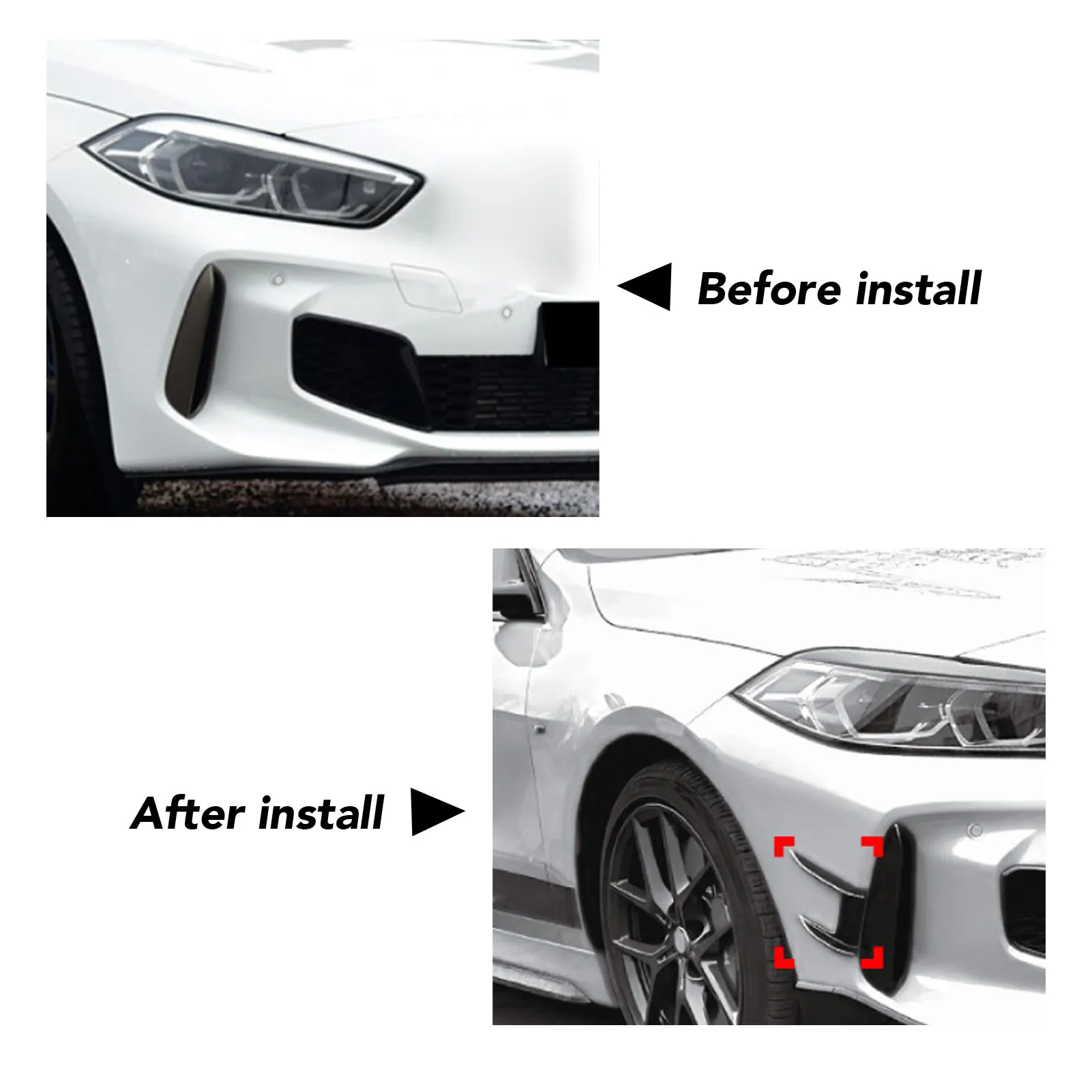 Car Front Bumper Splitter Side Spoiler Air Vent Body Kit Replace For 1 Series F40 116d 118d 118i 120dX 135iX 128ti M Sport 2019+
