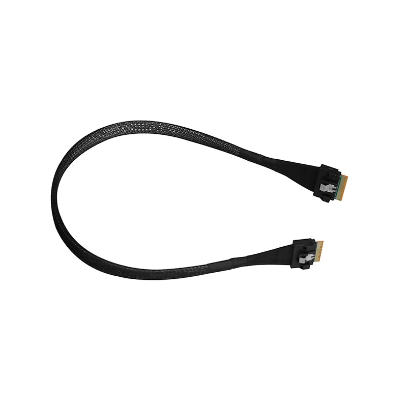 PCIE4.0x8 SFF8654 auf SFF8654 Stecker auf Stecker Datenkabel Slimsas 8X SFF8654 X8 GEN4 sas4.0 Versilbertes Kabel für GPU-Grafikkarte – Detail 6