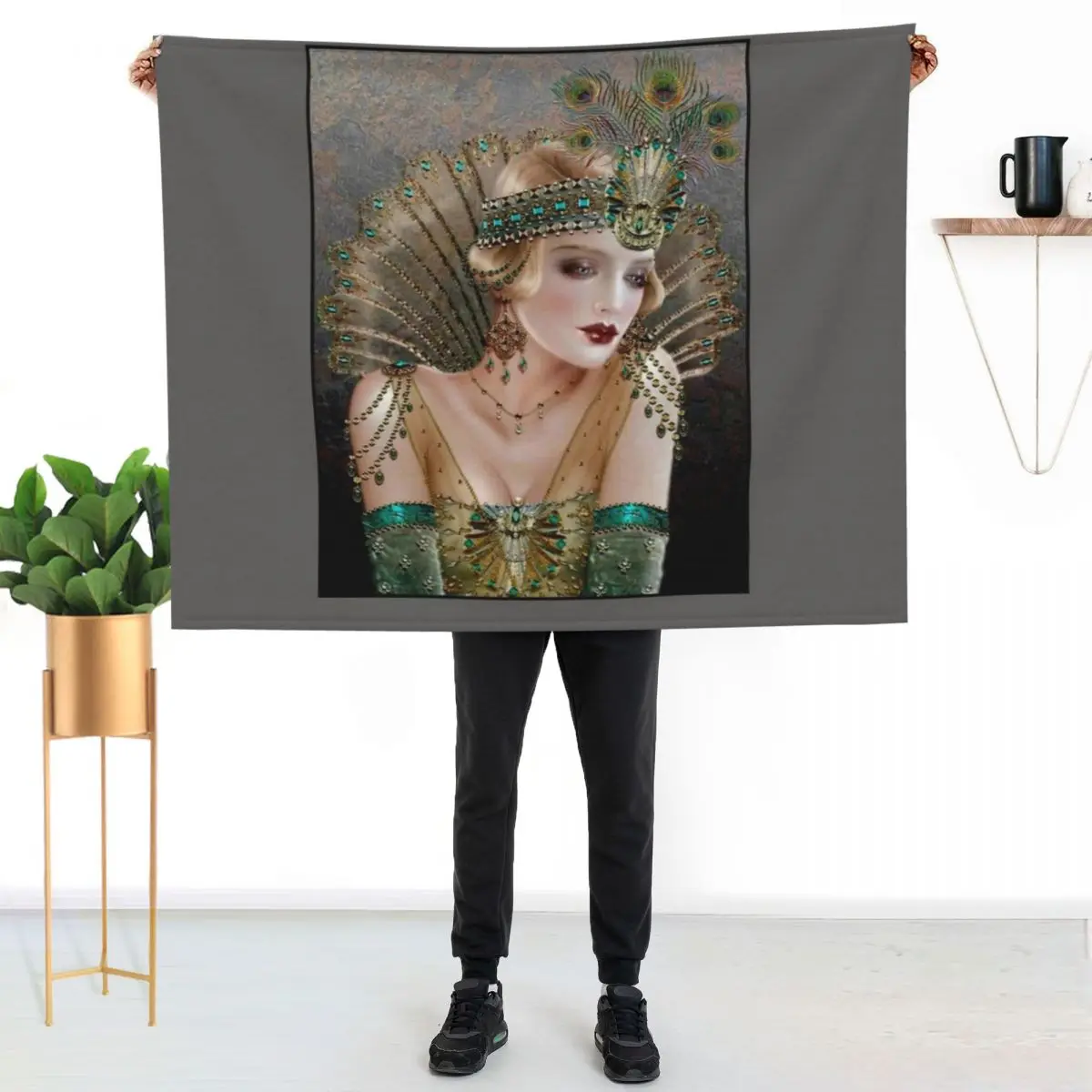 FLAPPER : Vintage 1929 Beautiful Fashion Magazine Advertising Print Throw Blanket Camping Flannels Beach Baby Soft Beds Blankets