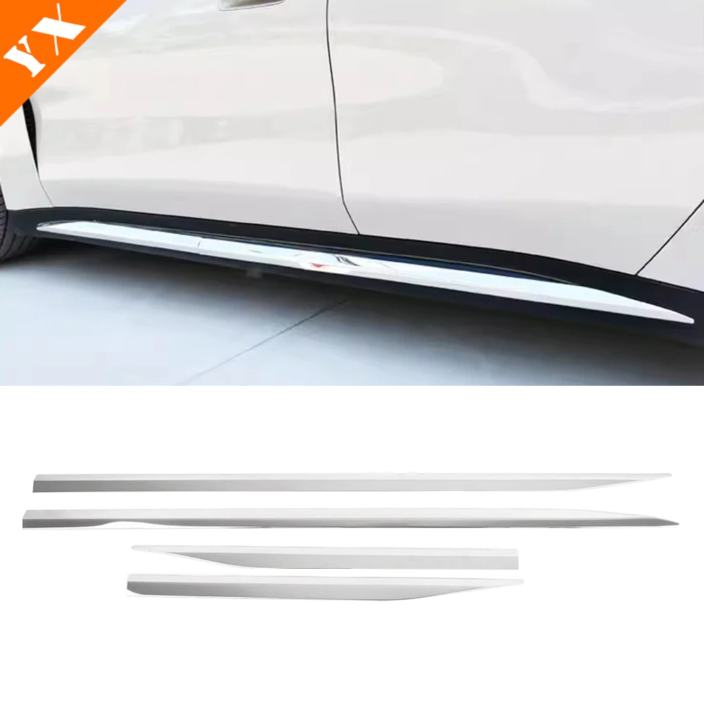 For xiaomi SU7 Pro MAX Accessories 2024 Stainless Chrome Trim Car Side Door Trim Car Body Sticker Cover Decor Protector 4pcs