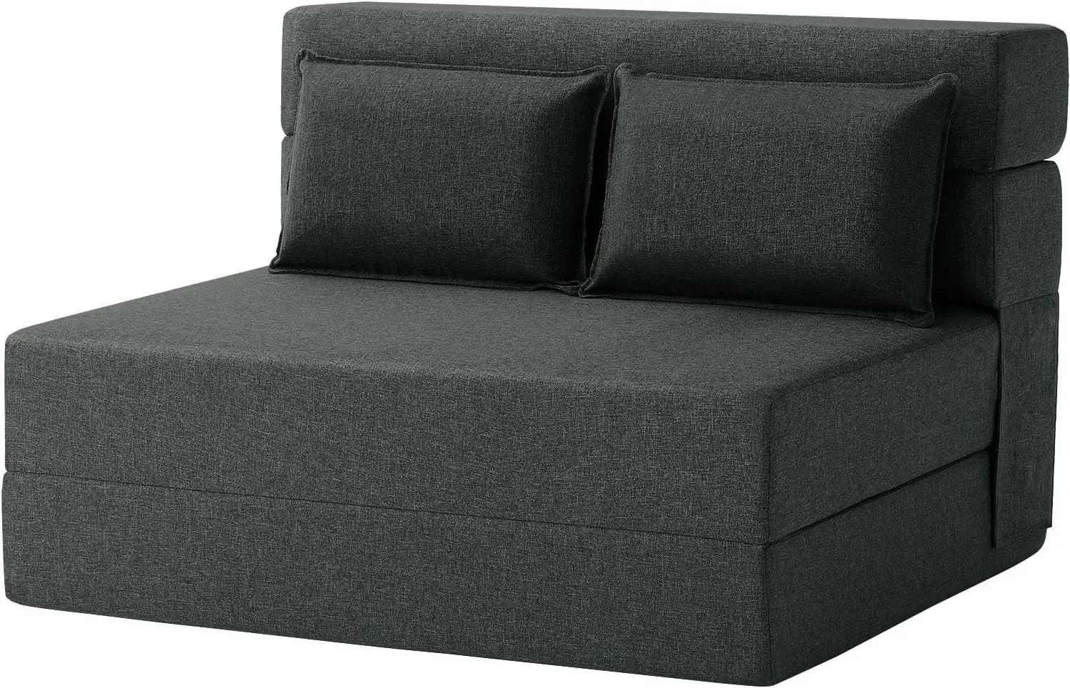 

Convertible Folding Sofa Bed - Sleeper Chair with Pillow, Modern Linen Fabric Floor & Futon Couch, Foldable Mattress for Living